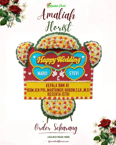 Karangan Papan Bunga Pernikahan di Cijakan